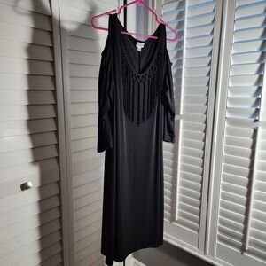 Elegant Black Fringe Dress